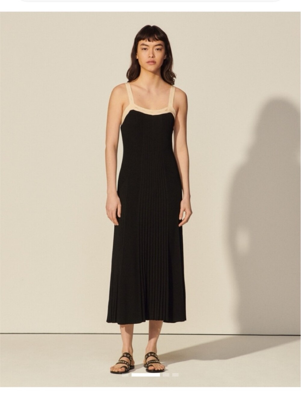 Sandro Paris Two Tone Black Knit Dress 10